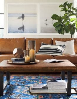 Pottery Barn TURNER SQUARE ARM LEATHER SOFA pottery barn warehouse clearance sale