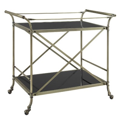 Powell Serving Cart Antique Brass bar carts under $200