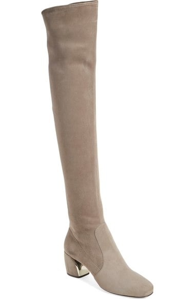 Prada Over the Knee Boot (Women) Grey Suede over the knee boots fall 2016