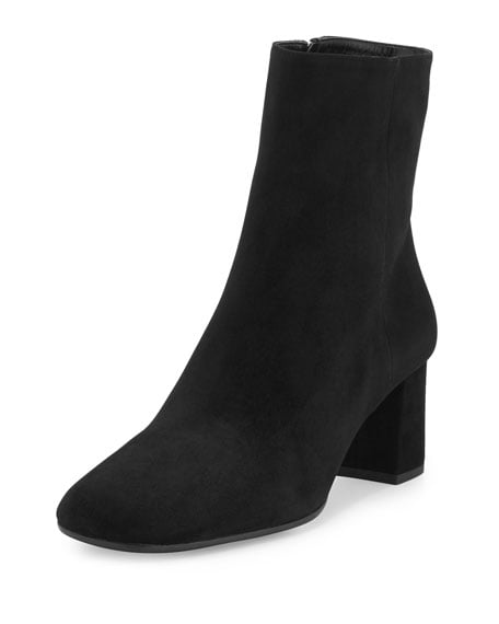 Prada Suede Square-Toe Ankle Boot Black (Nero) ankle boots fall 2016