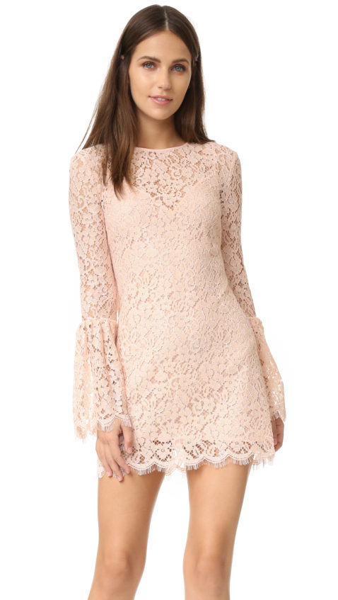 Rachel Zoe Lace Bell Sleeve Dress Blush Pink bell sleeve dresses fall 2016