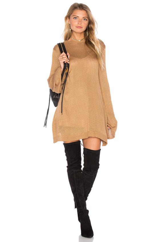 SHOW ME YOUR MUMU Festibell Sweater Dress Camel sweater dresses 