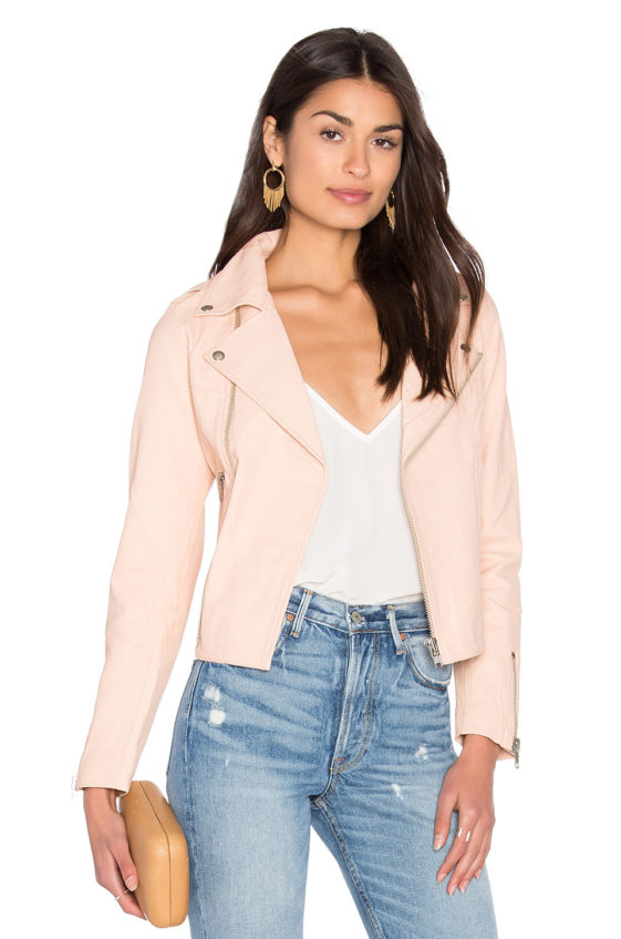 STEELE Harlow Leather Jacket Pink leather moto jackets fall 2016