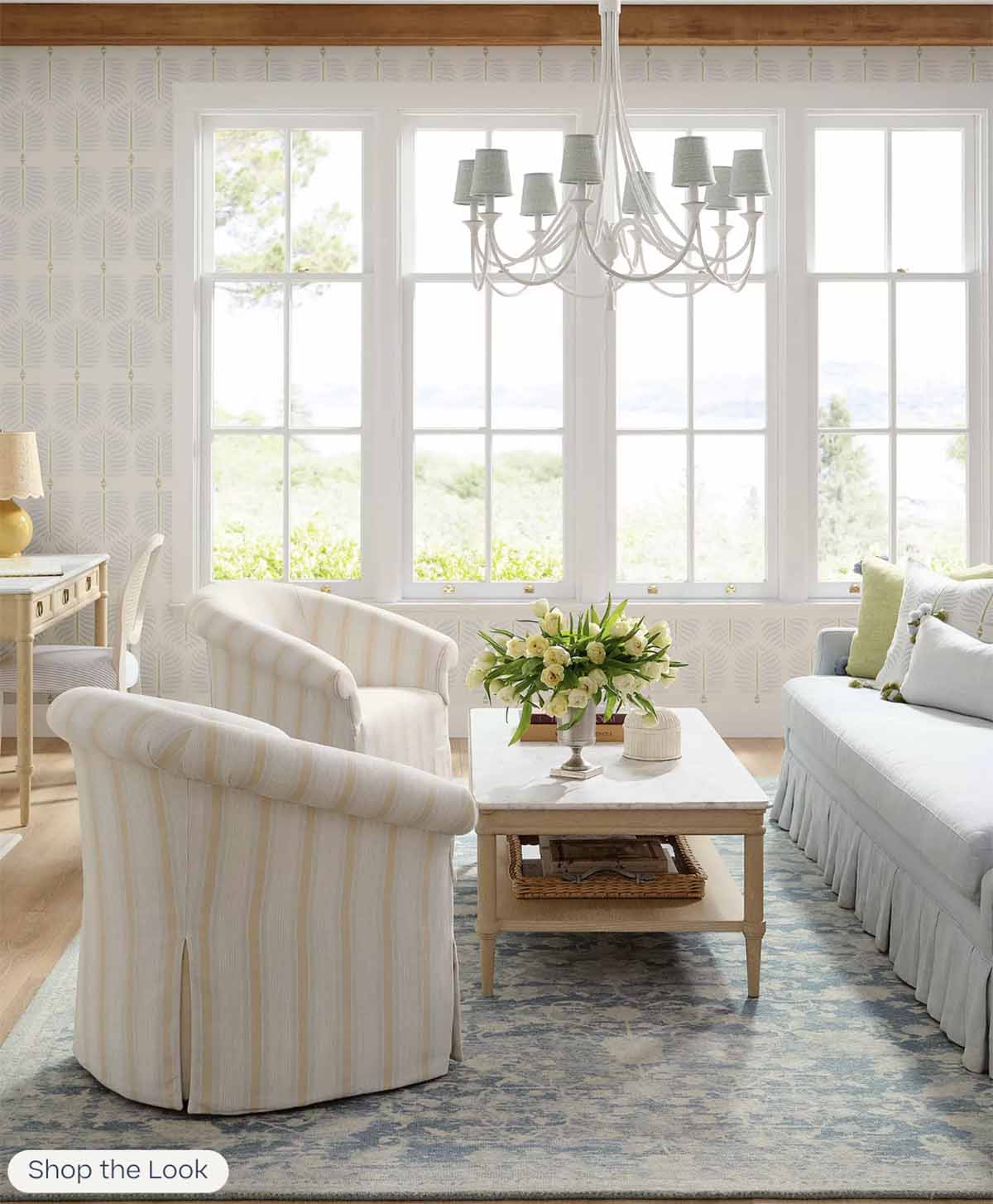 Serena & Lily Chesapeake Rectangular Coffee Table. best marble coffee tables