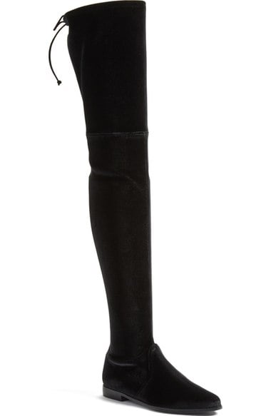 Stuart Weitzman 'Leggylady' Over the Knee Boot (Women) Nero Stretch Velvet over the knee boots
