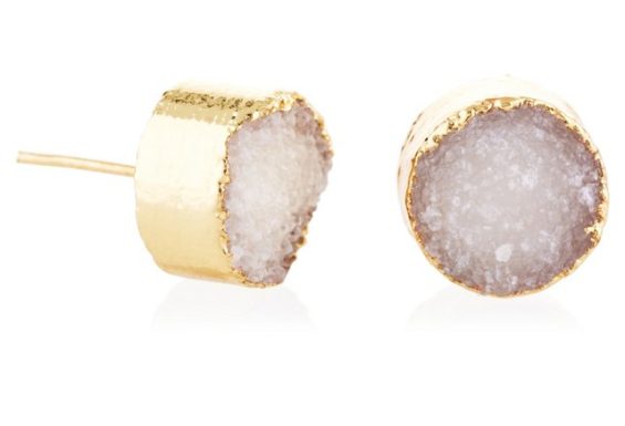 Susan Shaw White Drusy Studs One Kings Lane