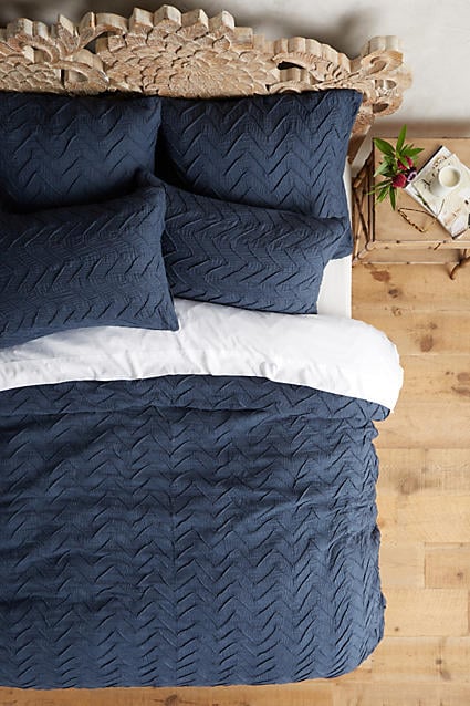 Textured Chevron Duvet Slate Anthropologie 20% off anthro days
