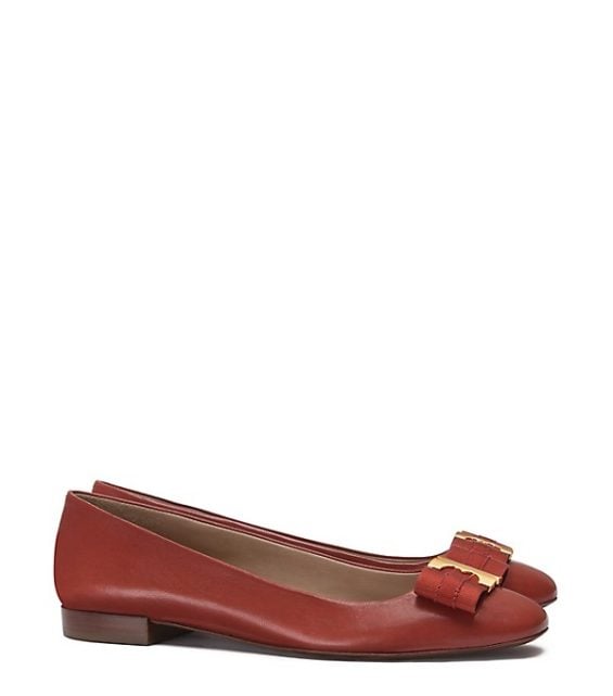 Tory Burch GEMINI LINK BOW FLAT Light Redwood tory burch fall event sale