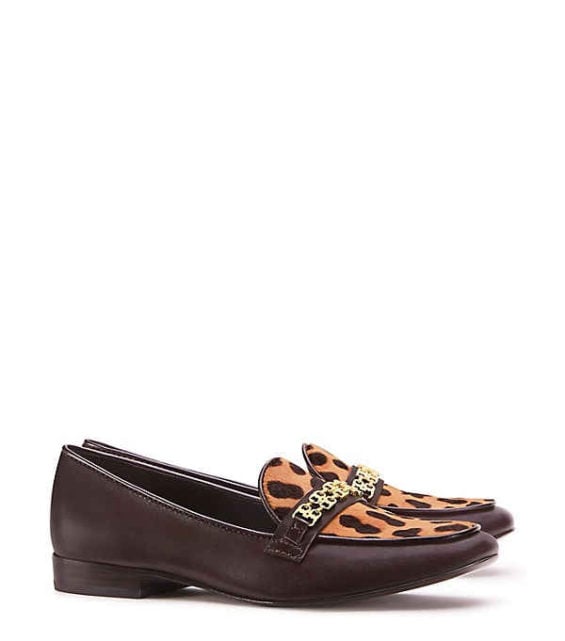 Tory Burch GEMINI LINK CALF HAIR LOAFER Coconut Leopard Print tory burch fall event 