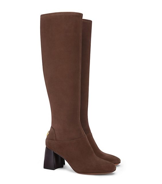Tory Burch SIDNEY SUEDE MID-HEEL BOOT Sage Brown tory burch fall event