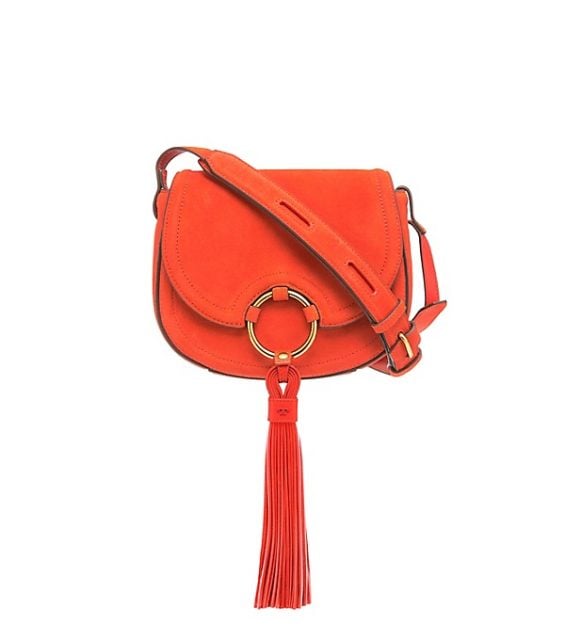 Tory Burch TASSEL MINI SADDLEBAG Pure Orange tory burch fall event sale