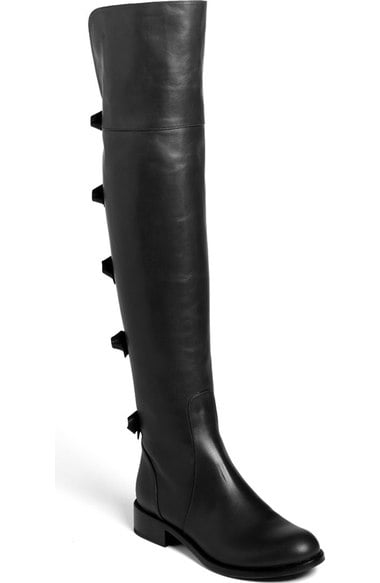 Valentino Bow Over the Knee Boot Black Leather over the knee boots fall 2016