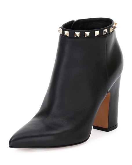 Valentino Rockstud Leather Ankle Boot Black (Nero) ankle boots fall 2016