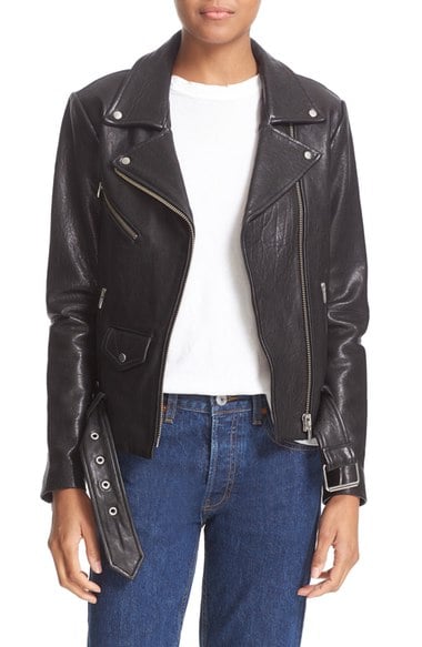 Veda 'Jayne' Lambskin Leather Moto Jacket Black leather moto jackets fall 2016
