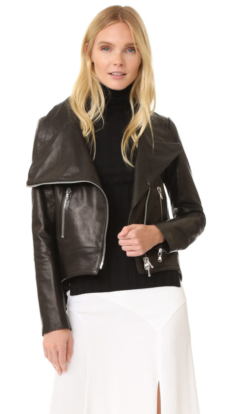 Veronica Beard Mission Leather Moto Swing Back Jacket Black leather moto jackets fall 2016