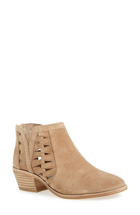 Vince Camuto 'Peera' Cutout Bootie (Women) (Nordstrom Exclusive) Khaki Suede ankle boots for fall