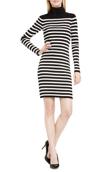 Vince Camuto Stripe Sweater Dress Rich Black sweater dresses fall 2016