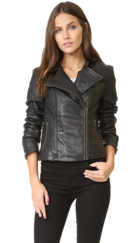 cupcakes and cashmere Shirley Moto Leather Jacket Black leather moto jackets fall 2016