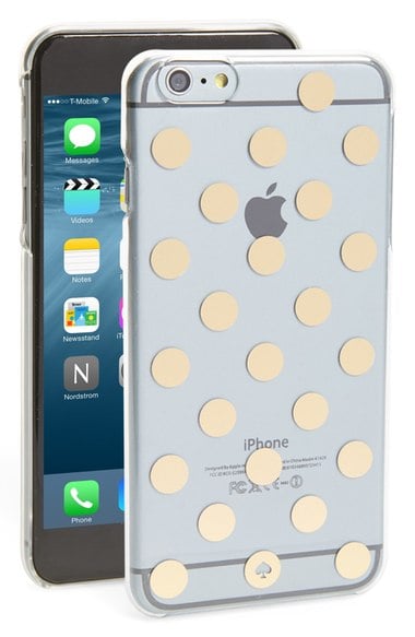 kate spade new york 'le pavilion' polka dot iPhone 6 Plus & 6s Plus case clear gold iPhone 6s plus cases 