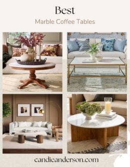 Lifestyle expert, journalist and interior design blogger Candie Anderson of candieanderson.com features the best marble coffee tables in the top interior design trends. She also shared tips on how you can style your marble coffee table.