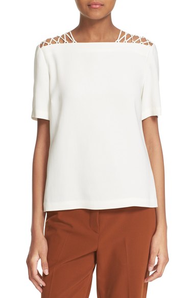 A.L.C. Lace-Up Shoulder Top White lace-up tops fall 2016