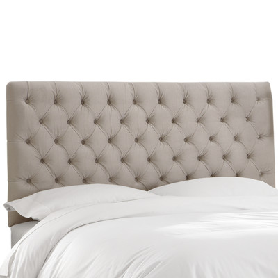 Aurora Tufted Lush Velvet Upholstered Headboard by Skyline Furniture Light Gray Wayfair upholstered headboard sale