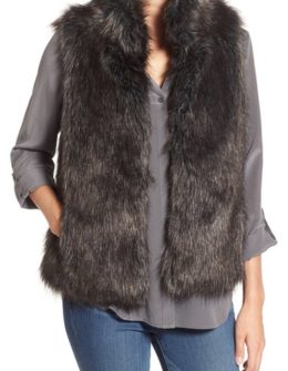 BB Dakota 'Colton' Faux Fur Vest Black faux fur vests fall 2016