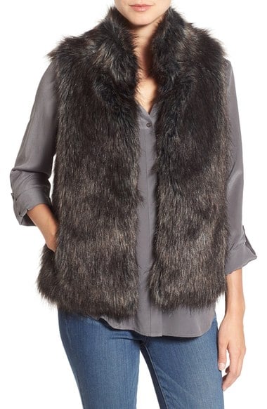BB Dakota 'Colton' Faux Fur Vest Black faux fur vests fall 2016
