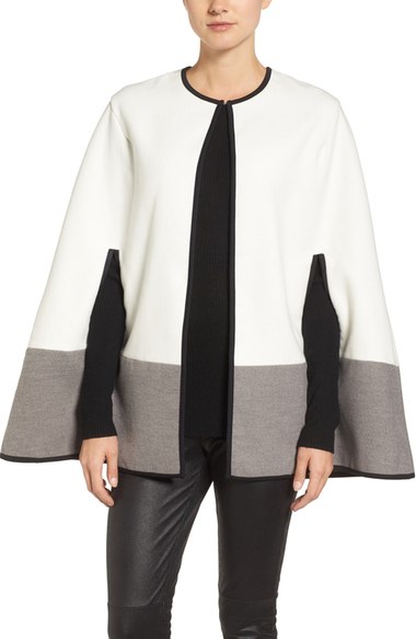 BCBG Colorblock Cape Ivory capes fall thanksgiving