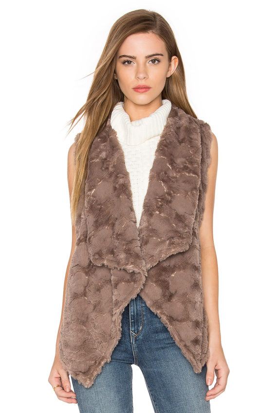 BISHOP + YOUNG Repeat Faux Fur Vest Taupe faux fur vests fall 2016