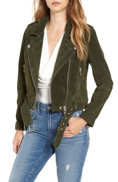 BLANKNYC 'Morning' Suede Moto Jacket Olive Juice suede moto jackets fall 2016