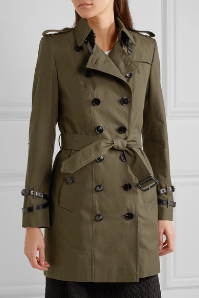 BURBERRY LONDON Queensborough mid-length cotton-gabardine trench coat trench coats fall 2016