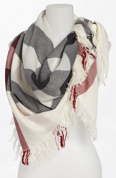Burberry Check Merino Wool Scarf Ivory Check blanket scarves fall