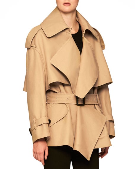 Burberry Gabardine Short Trench Coat Honey trench coats fall 2016 