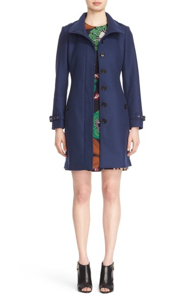 Burberry 'Gibbsmoore' Funnel Collar Trench Coat Ink Blue trench coats fall 2016