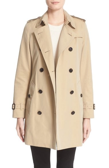 Burberry London 'Kensington' Double Breasted Trench Coat Honey trench coats fall 2016