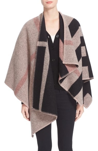 Burberry Mega Check Wool & Cashmere Cape Ash Rose capes fall 2016 thanksgiving