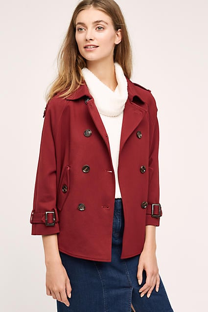 Cartonnier Cropped Swing Trench Coat Wine trench coats fall 2016