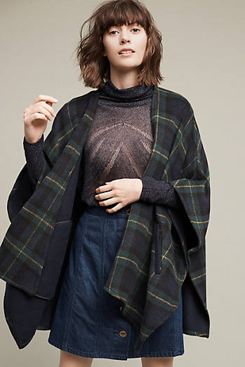 Cartonnier Stirling Reversible Cape Blue Motif capes fall 2016
