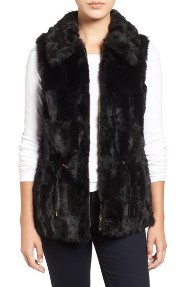 Chaus Faux Fur Vest Rich Black faux fur vests fall 2016