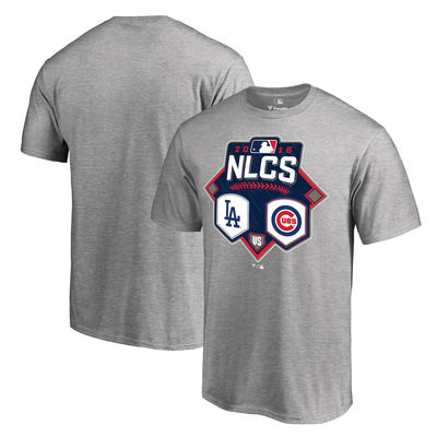 Chicago Cubs vs. Los Angeles Dodgers 2016 League Championship Series Matchup T-Shirt - Heather Gray