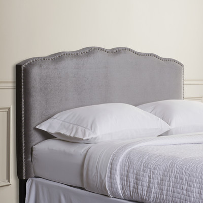 Clocher Upholstered Panel Headboard Nailhead Trim by House of Hampton Wayfair