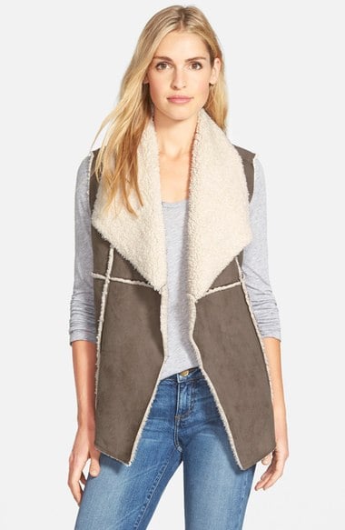 Dylan Vintaged Faux Shearling Vest Cargo faux fur vests fall 2016