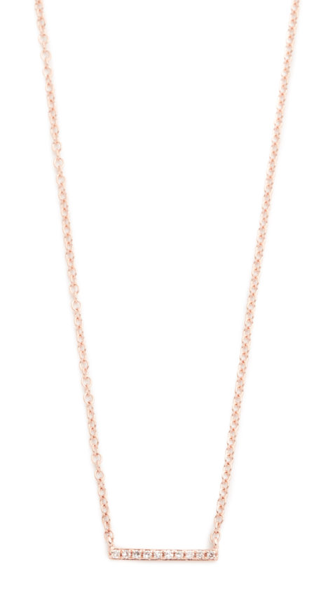 EF Collection Diamond Mini Bar Necklace Rose Gold Shopbop event of the season sale