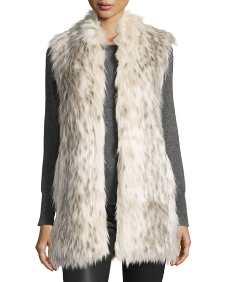Fabulous Furs Limited Edition Every-Wear Faux-Fur Vest Arctic Leopard faux fur vests fall 2016