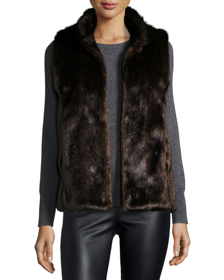 Fabulous Furs Signature Series Paneled Faux-Fur Vest Sable faux fur vests fall 2016