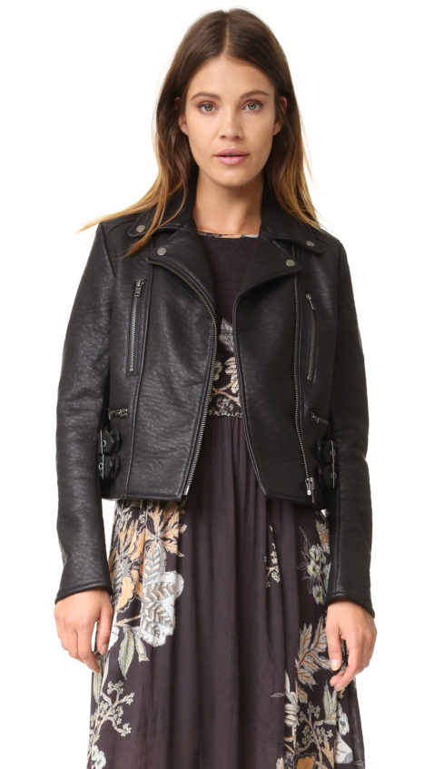 Free People Soho Vegan Leather Jacket Black faux leather moto jackets fall 2016