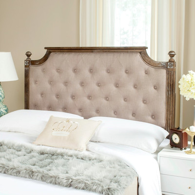 Harlech Wood Upholstered Tufted Headboard Taupe by Rosalind Wheeler Wayfair upholstered headboard sale