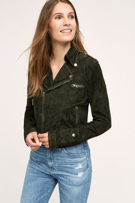 Jakett Josey Washed Suede Jacket Holly Green suede moto jackets fall 