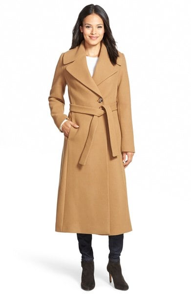 KRISTEN BLAKE Long Wool Blend Wrap Coat Camel wrap coats fall 2016